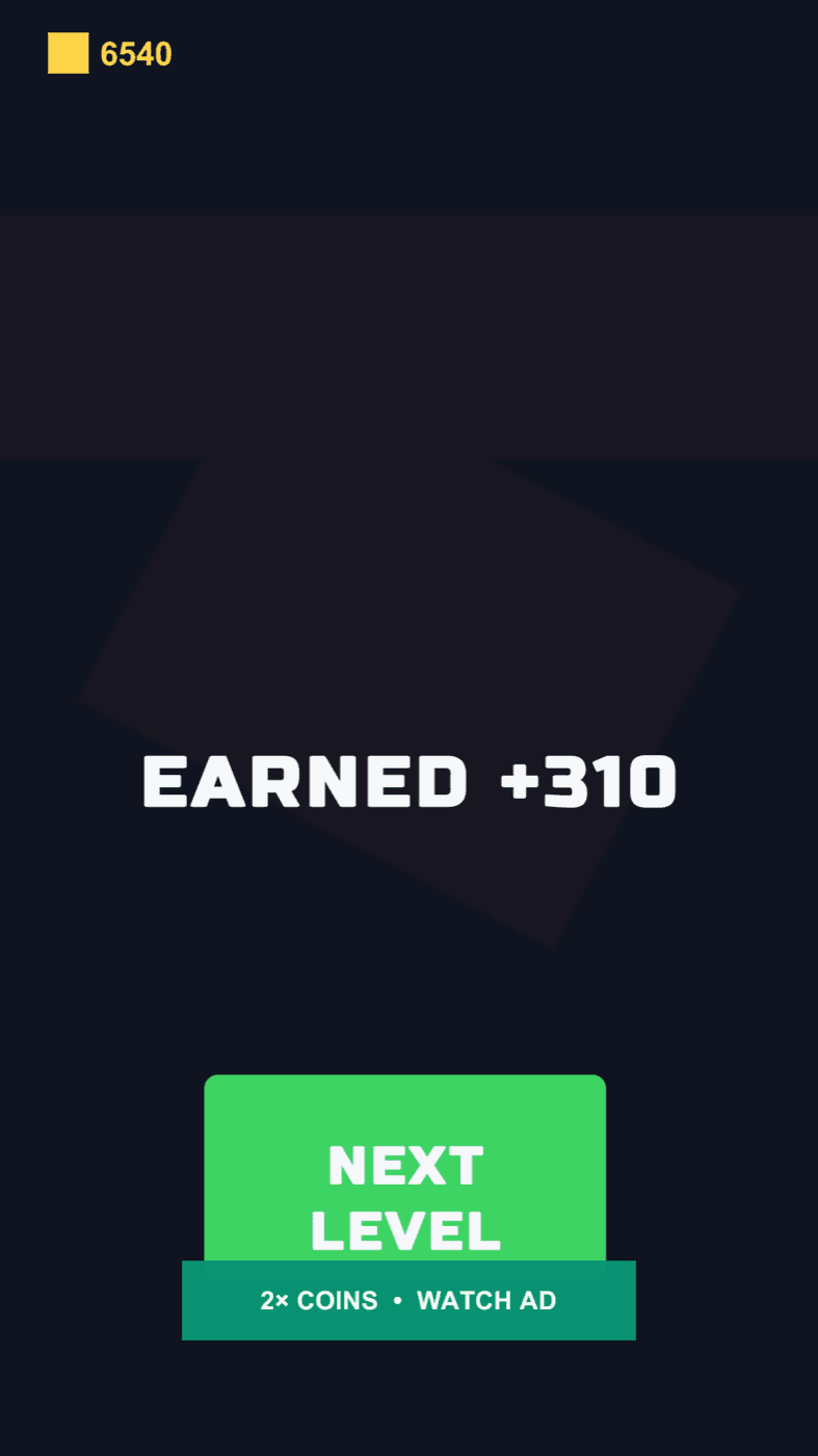 Crowd Heist — the win screen