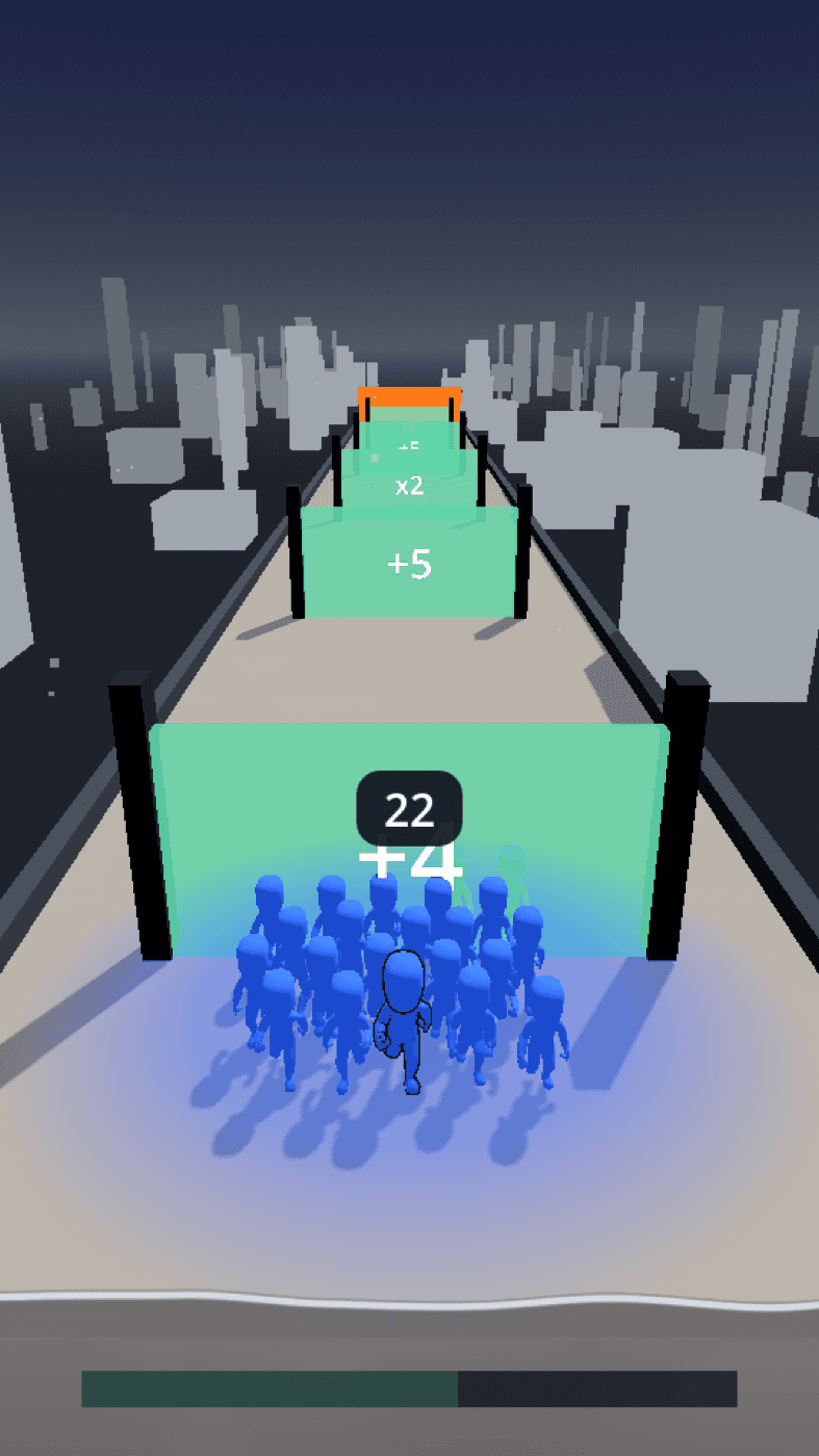 Outrun the Wave — a gate choice appearing ahead