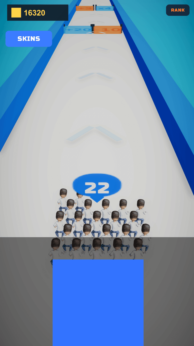 Blue vs Orange Runner — Run start — the crowd sets off down the lane